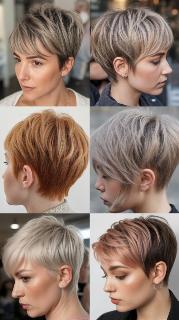 16. Choppy Pixie with Highlights