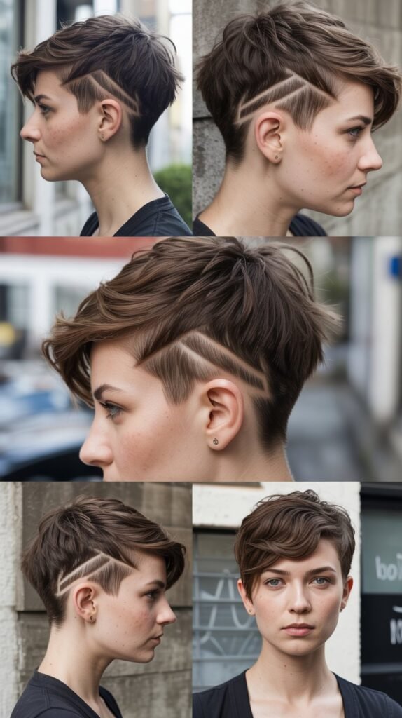 22. Shaggy Pixie with Side-Shaved Detail