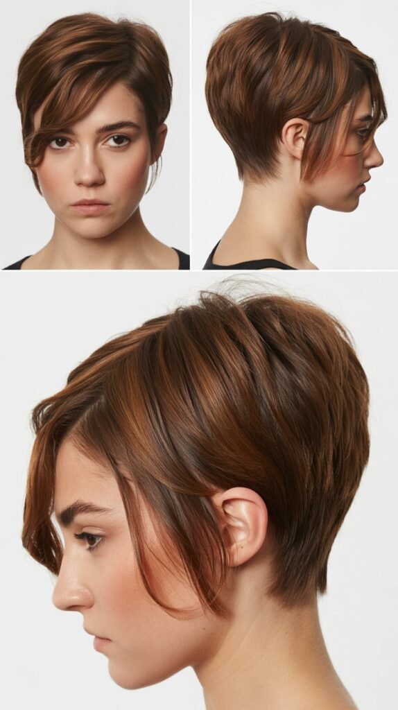 Pixie with Deep Side Part