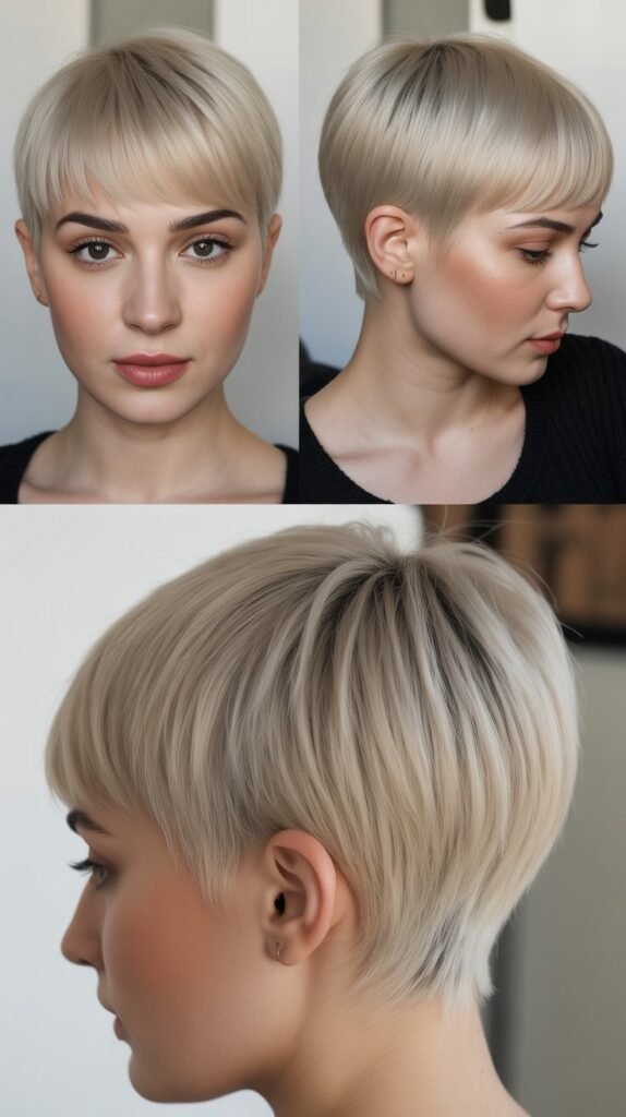 Classic Pixie Cut With Blunt Bangs