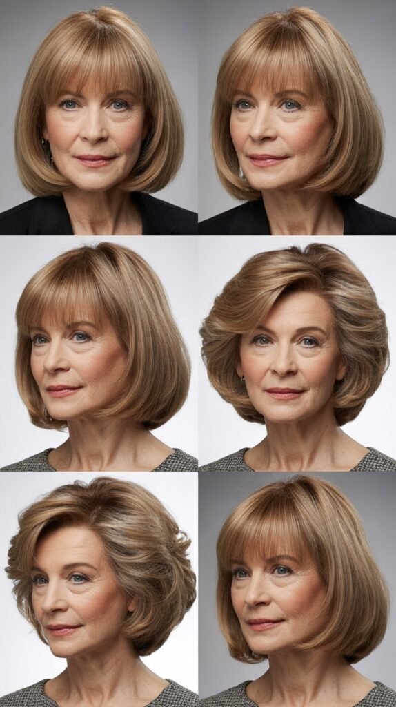 Blunt Bangs with Textured Shoulder-Length Cut