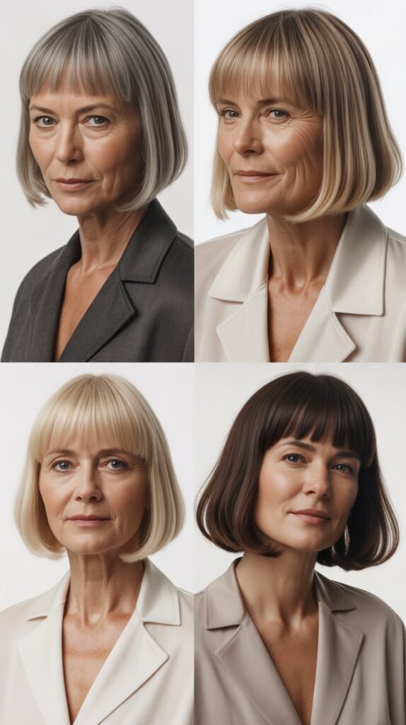 Blunt Bangs with Sleek Lob