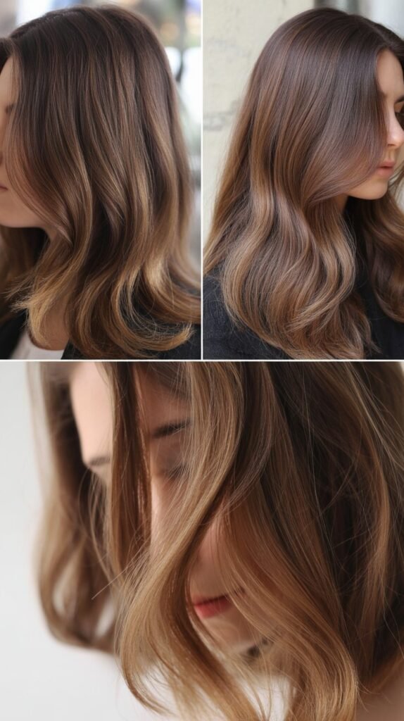 Chestnut Brown with Blonde Money Piece