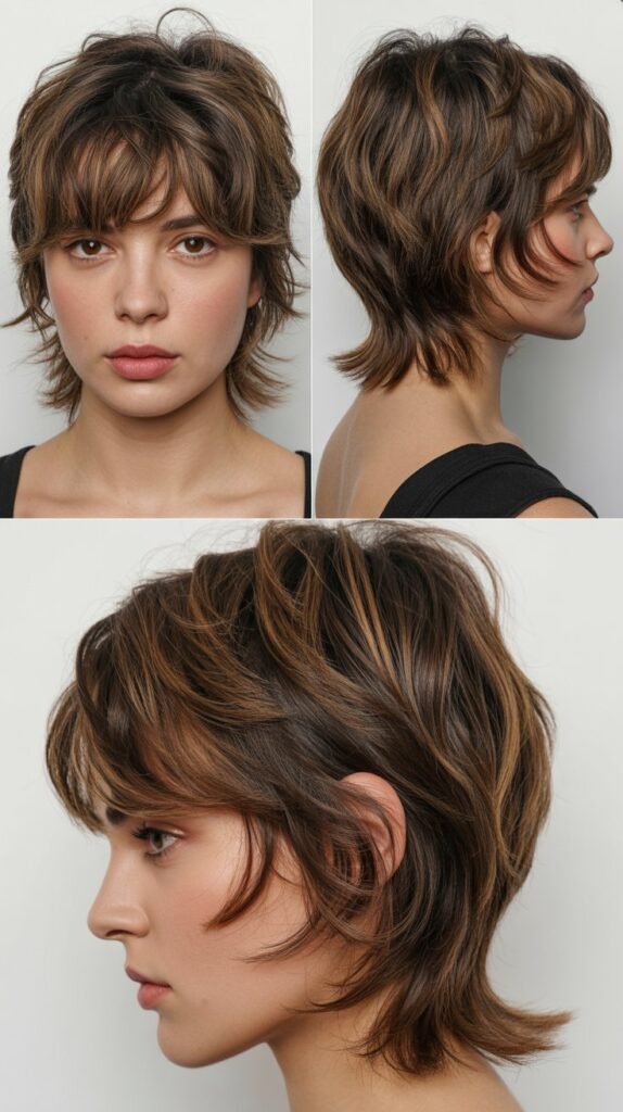  Layered Collarbone Cut with Piecey Bangs