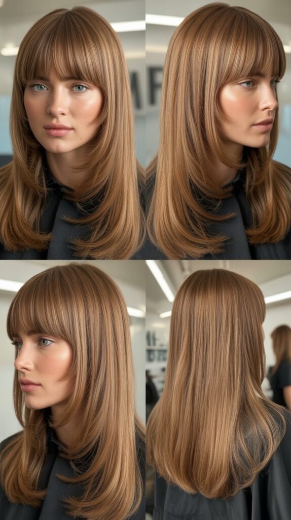 Blunt Bangs with Subtle Long Layers
