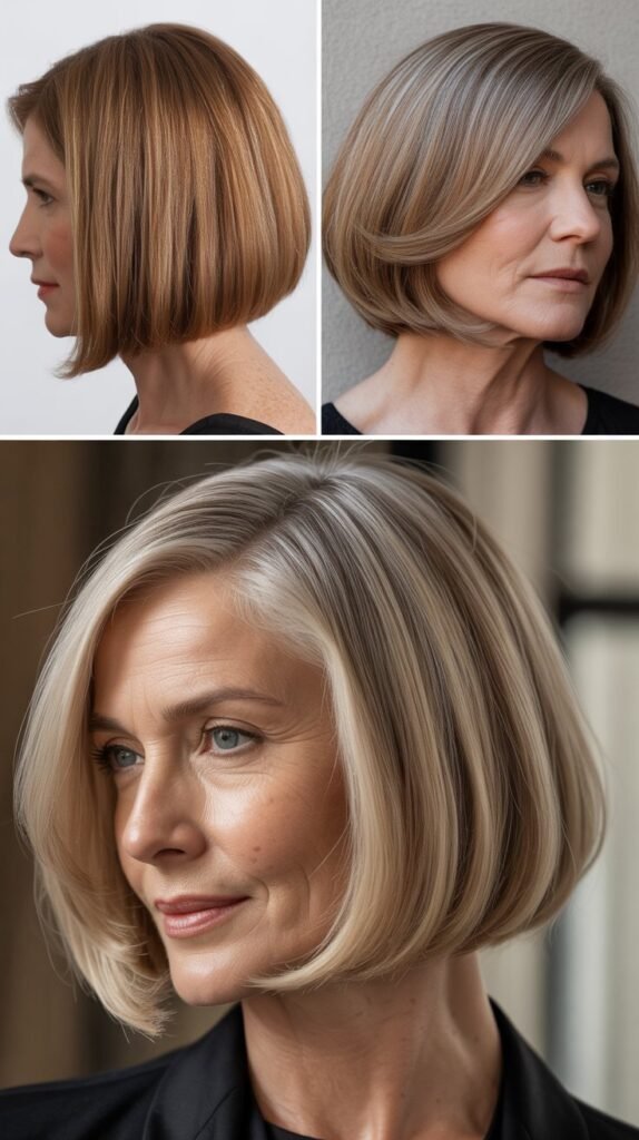Sleek Bob with Center Part