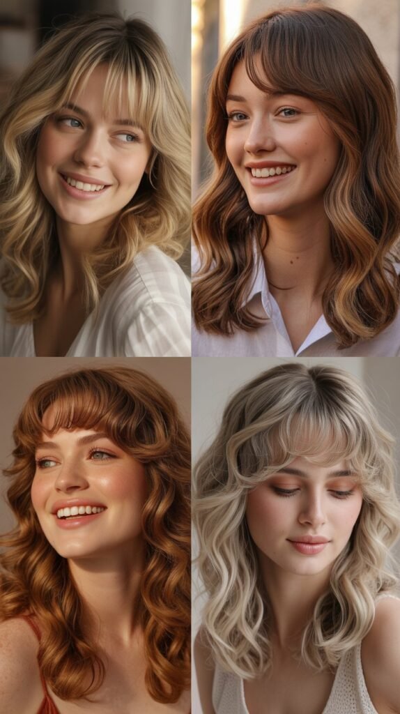 Curved Bangs with Soft Waves