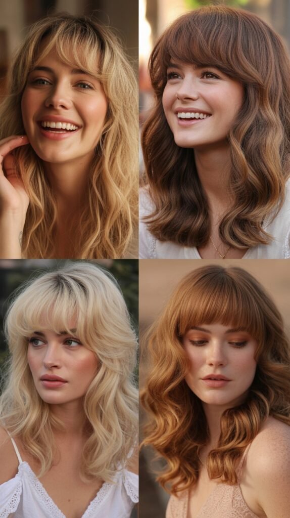 Graduated Bangs with Bouncy Waves