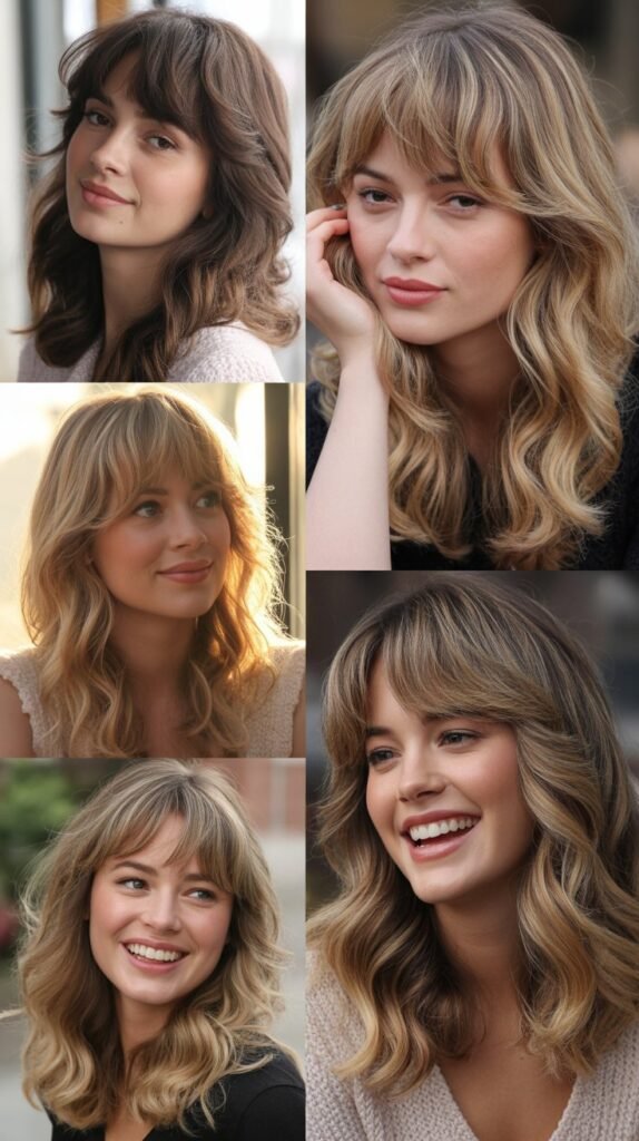 . Bardot Bangs with Effortless Waves