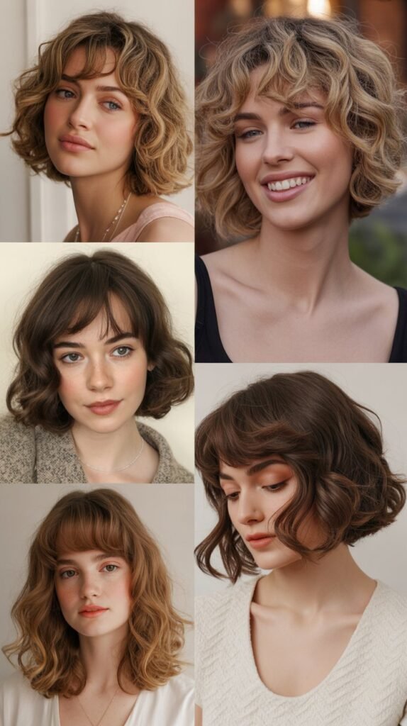 Curtain Bangs with Soft Waves