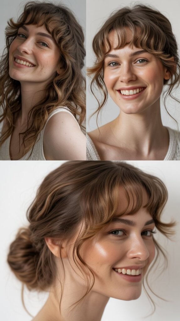 Long Wispy Bangs with Natural Waves
