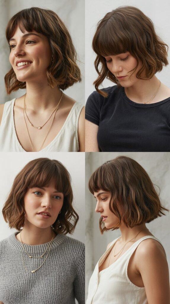  Arched Bangs with Rounded Medium Bob