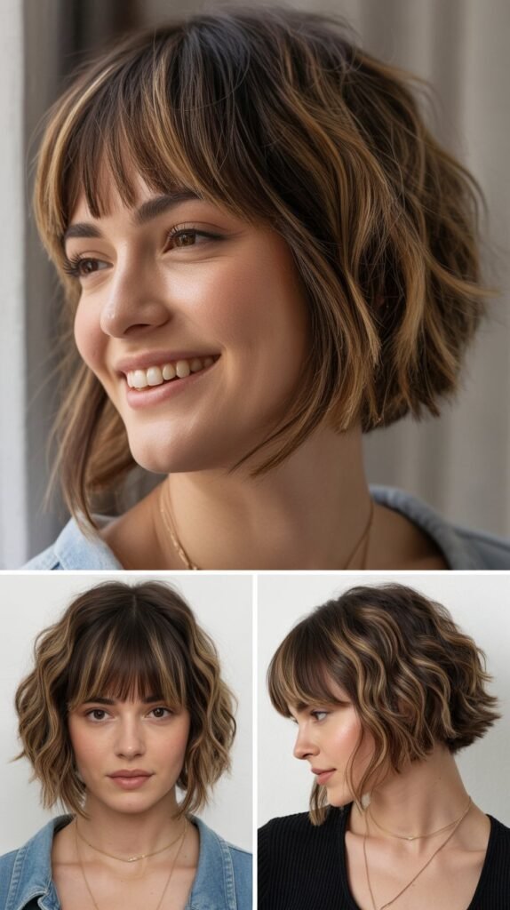  Asymmetrical Bangs with Angled Medium Bob
