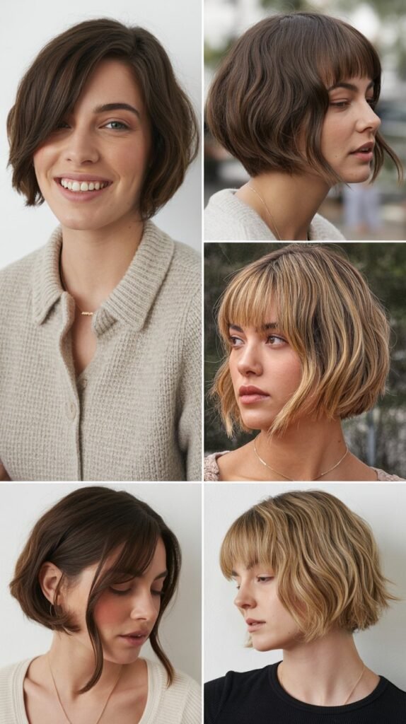 Asymmetrical Bob With Swoopy Side Bangs