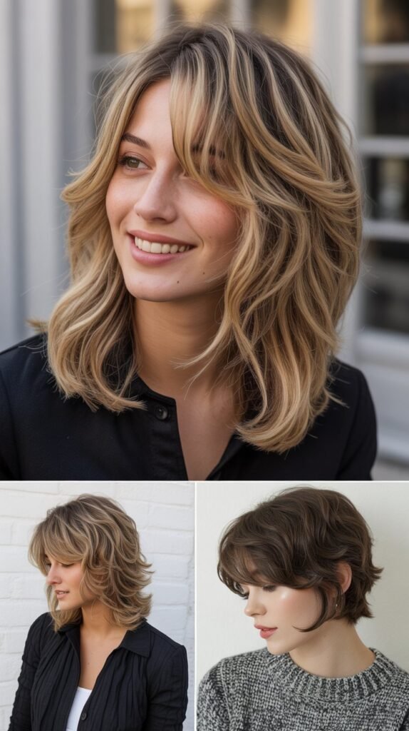  Asymmetrical Layers With Diagonal Sweep Bangs