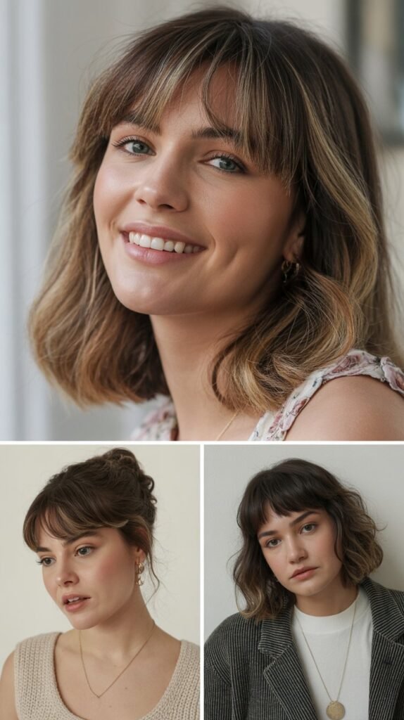 Baby Bangs with Medium Length Hair