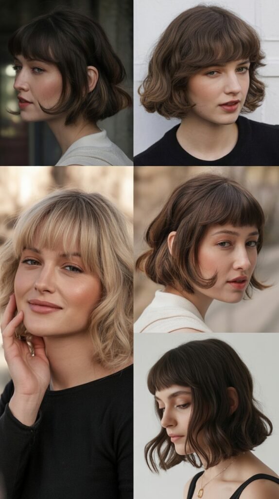 Blunt Bob With Wispy Curtain Bangs