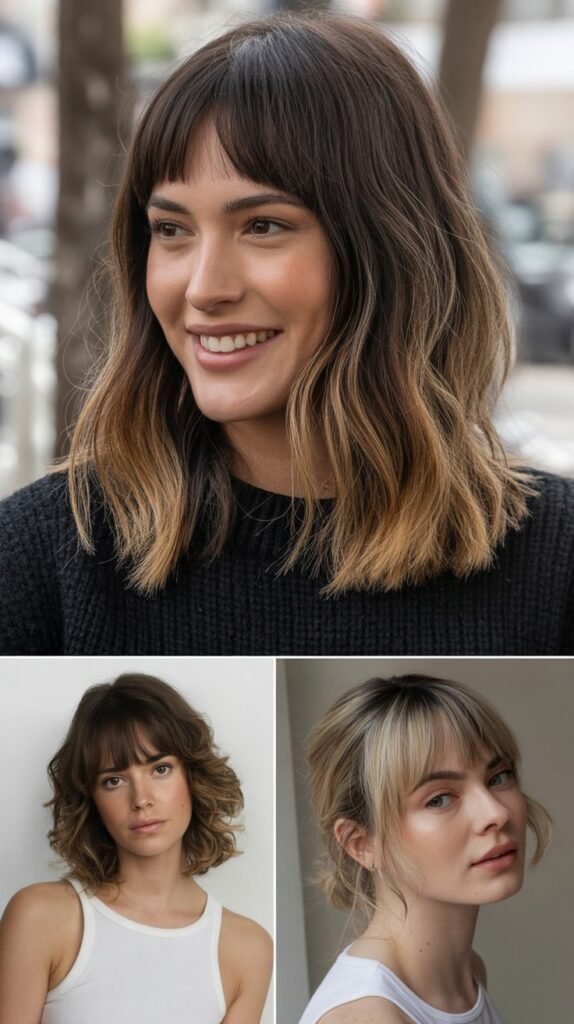  Blunt Layers With Micro Bangs