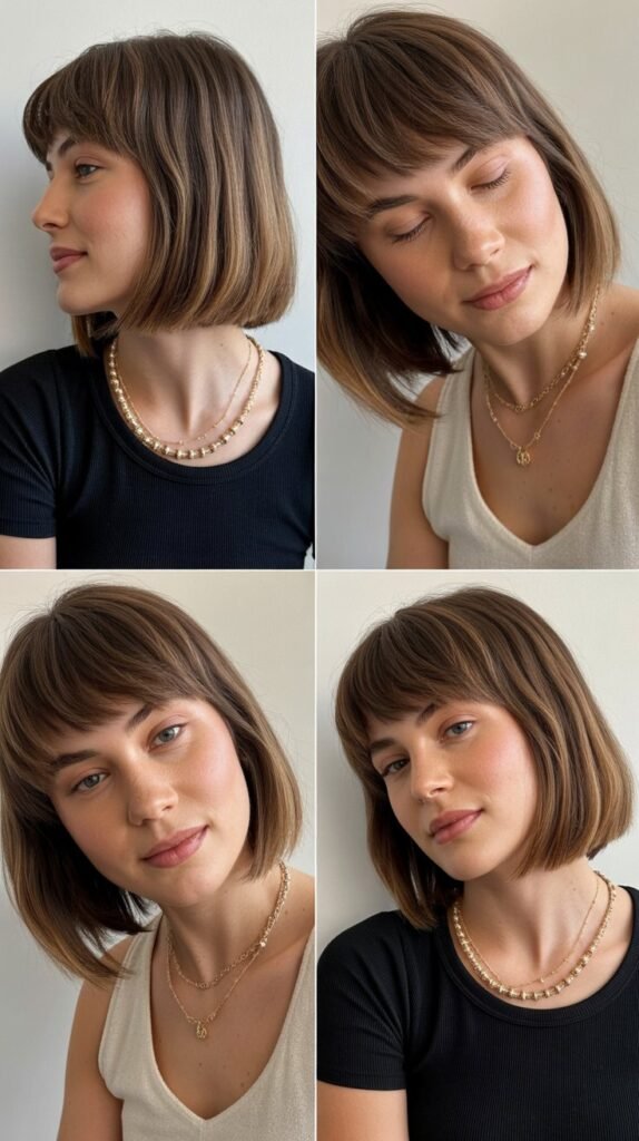 Blunt Lob With Thick Full Bangs