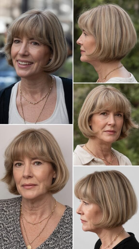  Chin-Length Bob with Arched Bangs