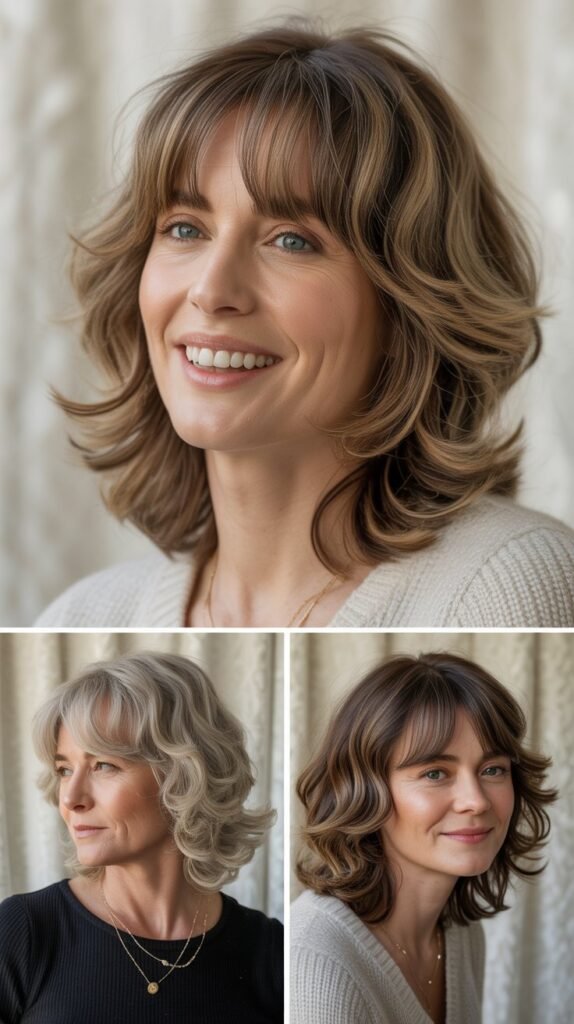  Choppy Bangs with Layered Waves