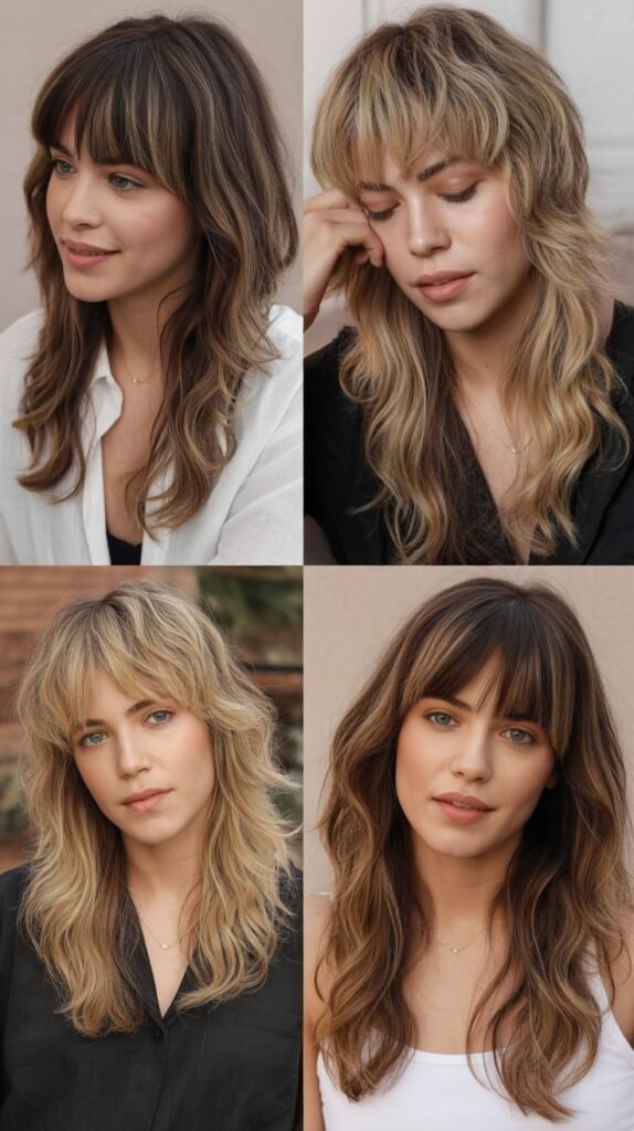  Choppy Bangs With Shaggy Long Layers