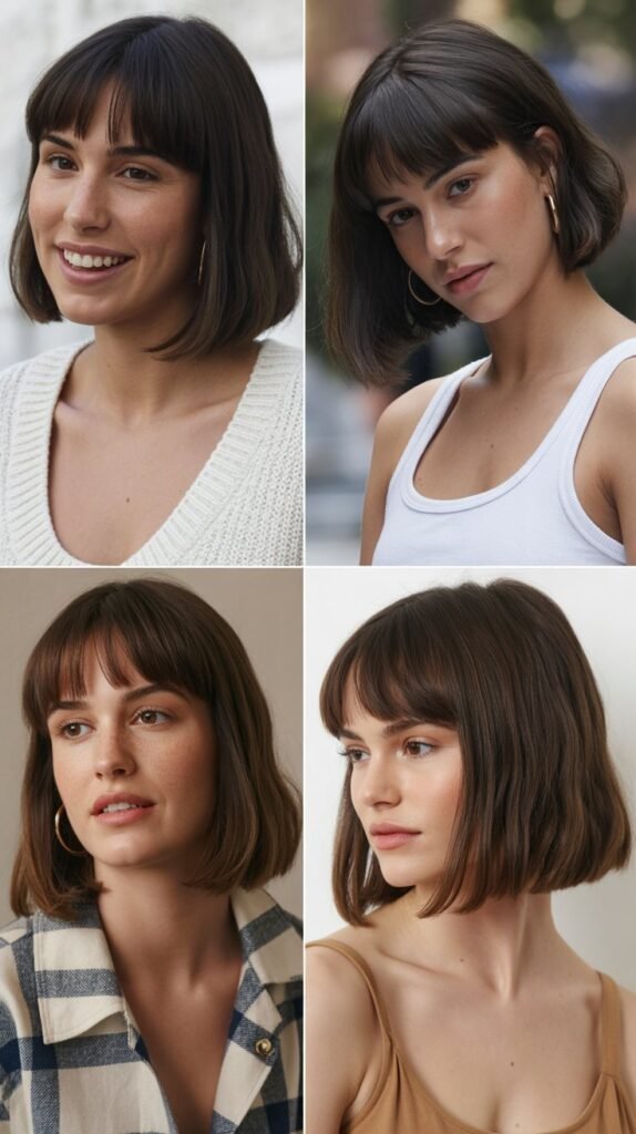 Classic Blunt Bob With Straight-Across Bangs