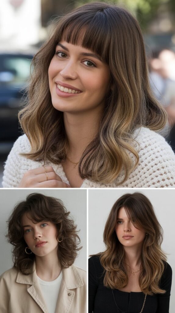 Classic Curtain Bangs With Long Layers