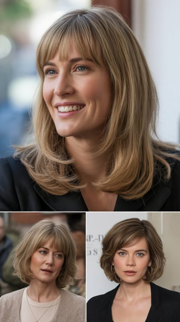  Classic Side-Swept Bangs with Long Layers