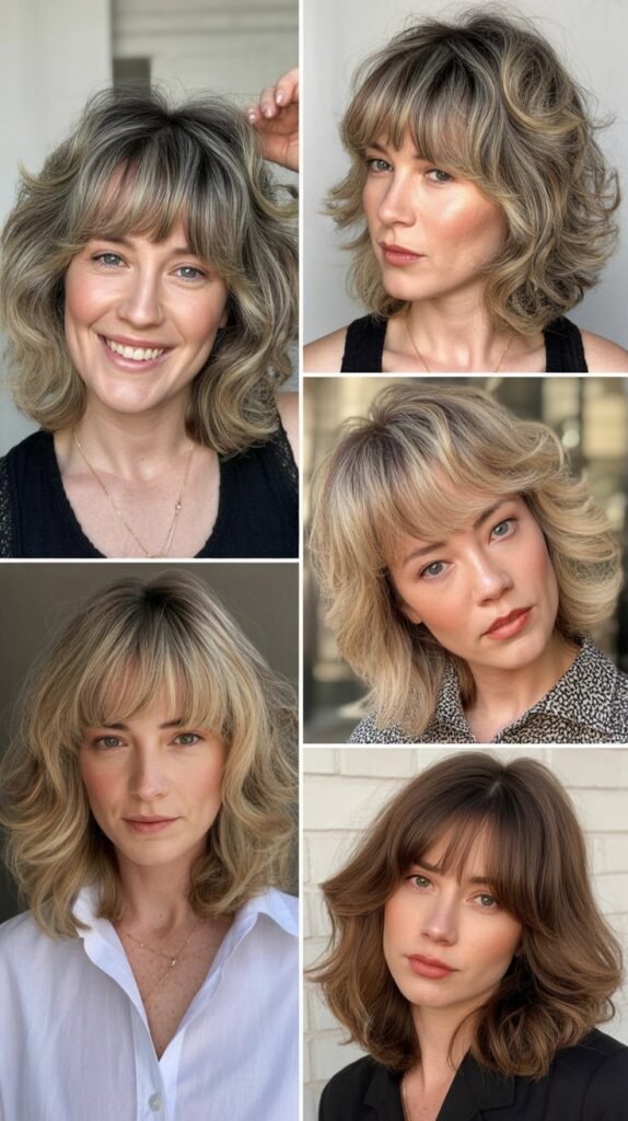  Curtain Bangs with Tousled Bedhead Style