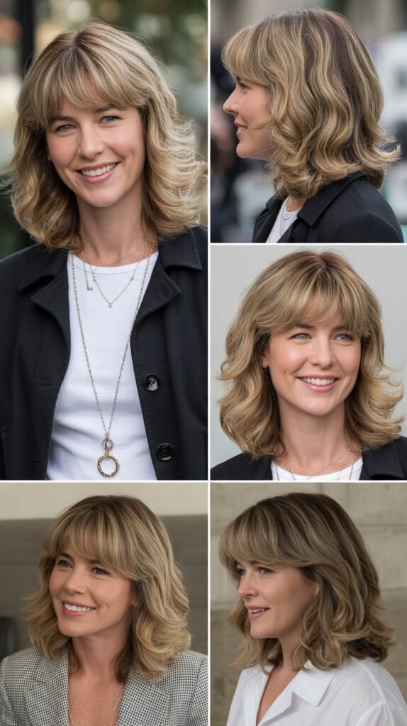  Curtain Bangs with Soft Waves