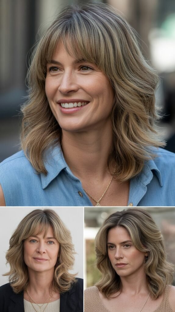 Curtain Bangs with Middle Part Emphasis