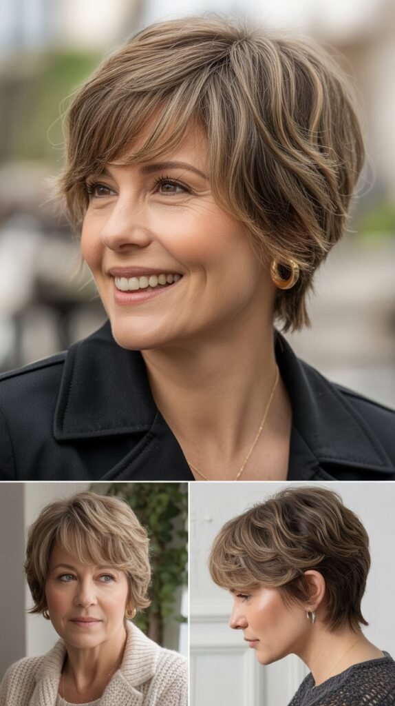 Curtain Bangs with Pixie Cut