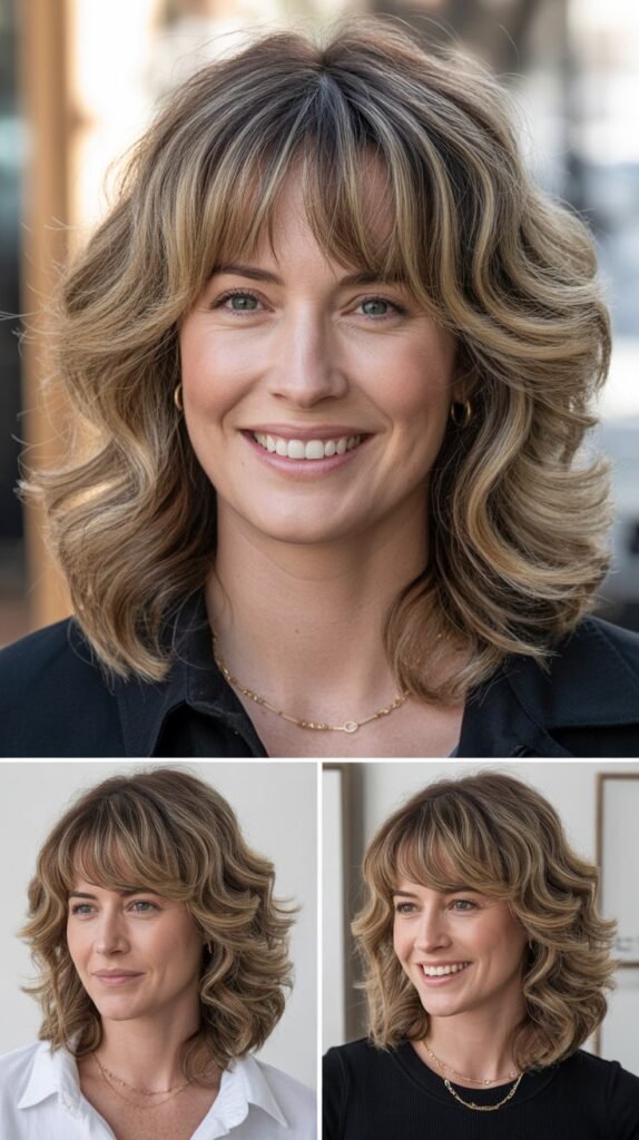  Curtain Bangs with Beach Waves