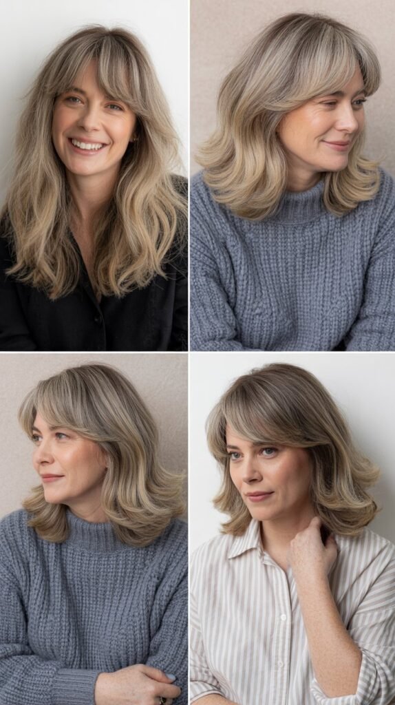 Curtain Bangs with Center Part