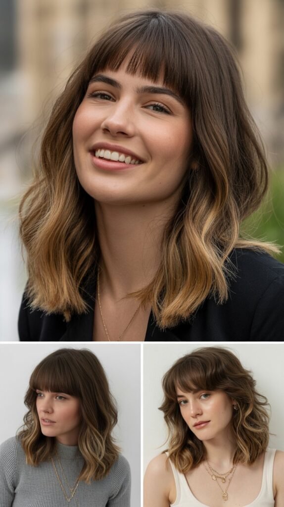  Face-Framing Layers With Baby Bangs