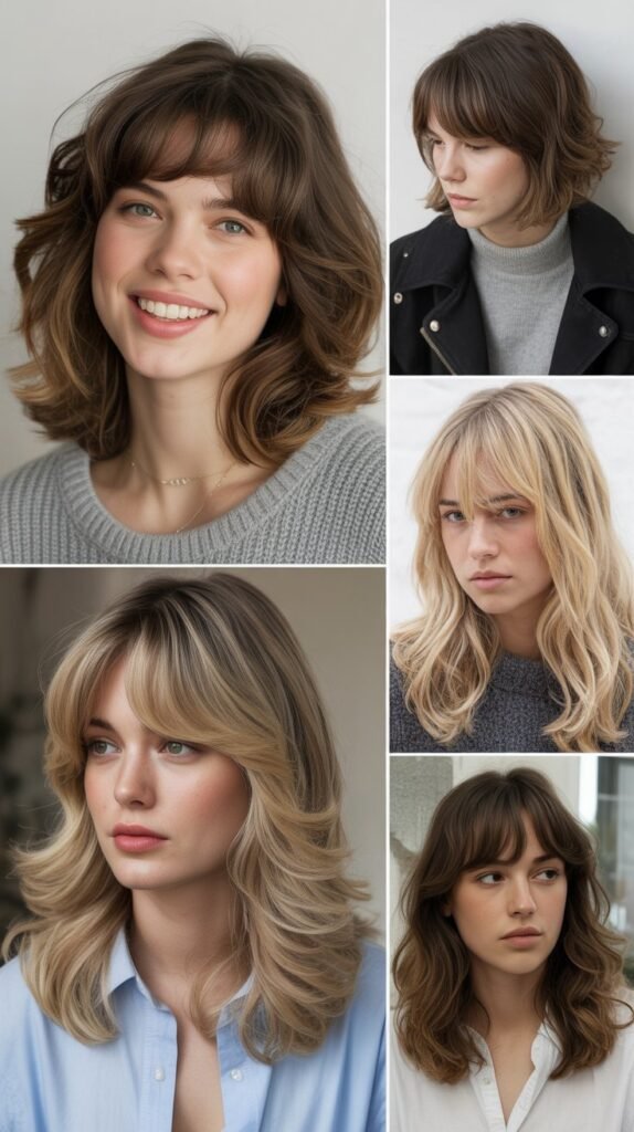 Face-Shaping Layers With Brow-Skimming Bangs