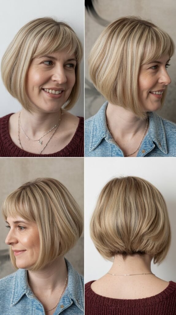 Graduated Bob with Straight-Across Bangs