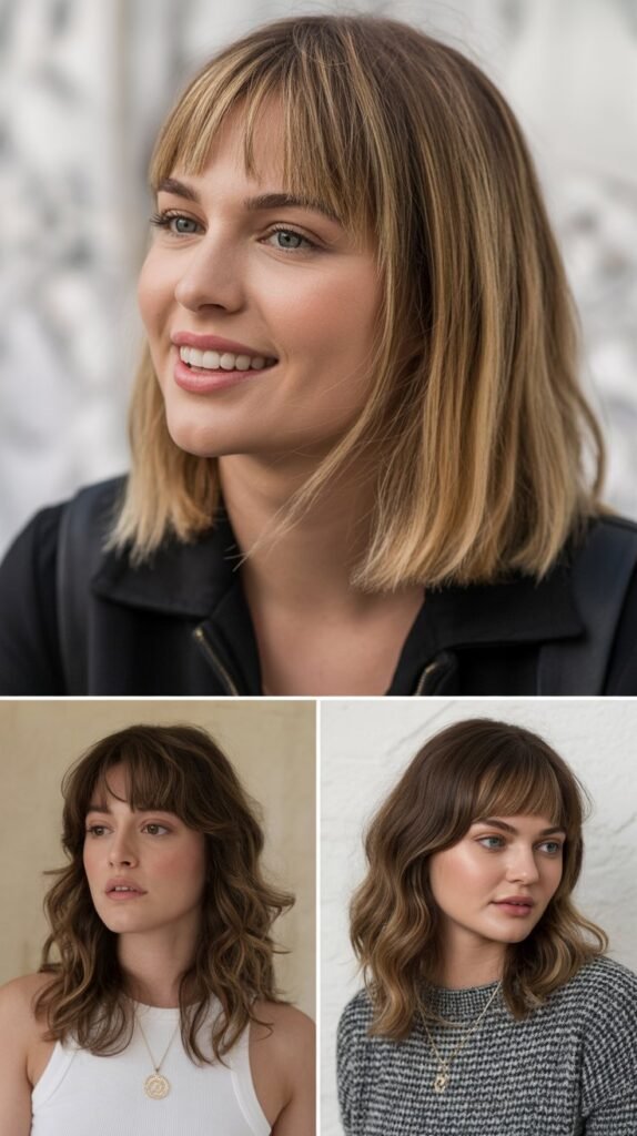 Grown-Out Bangs with Medium Hair