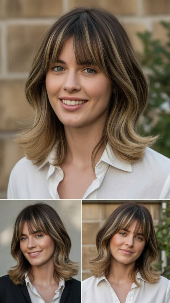 Layered Bangs with Medium Layered Cut
