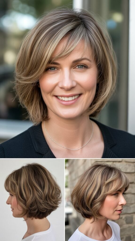 Layered Bob with Face-Framing Highlights