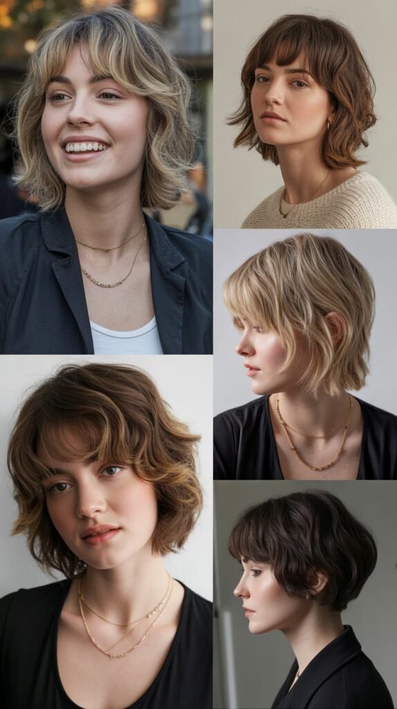  Layered Chin Bob with Curtain Bangs