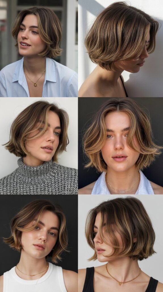 Layered Chin Bob with Face-Framing Highlights