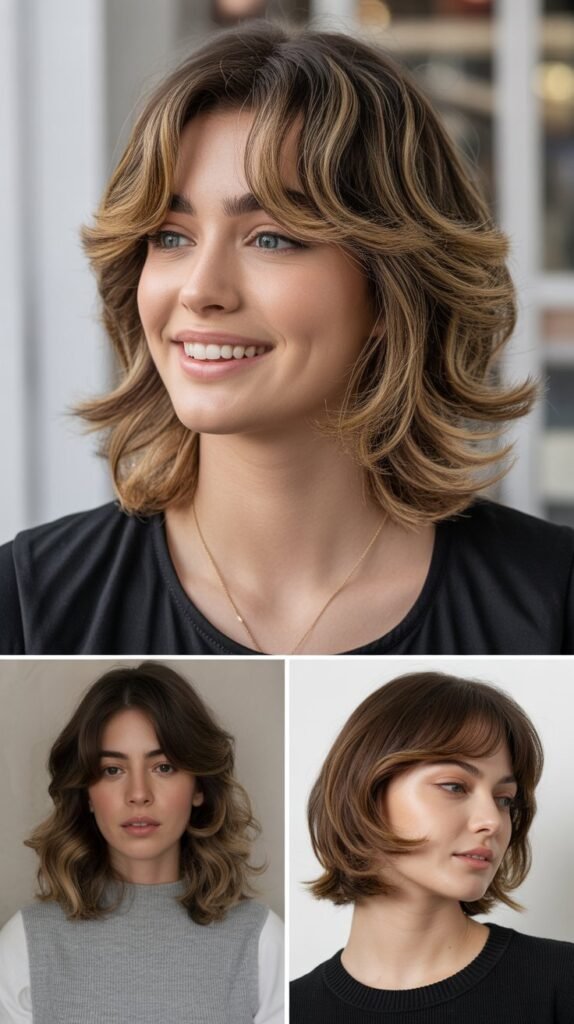 Layered Collarbone Cut With Swoopy Bangs