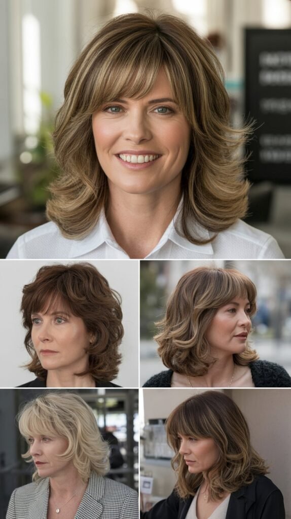 Layered Wispy Bangs with Volume