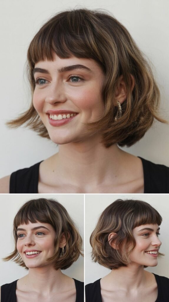 Chin-Length Cut with Asymmetric Bangs