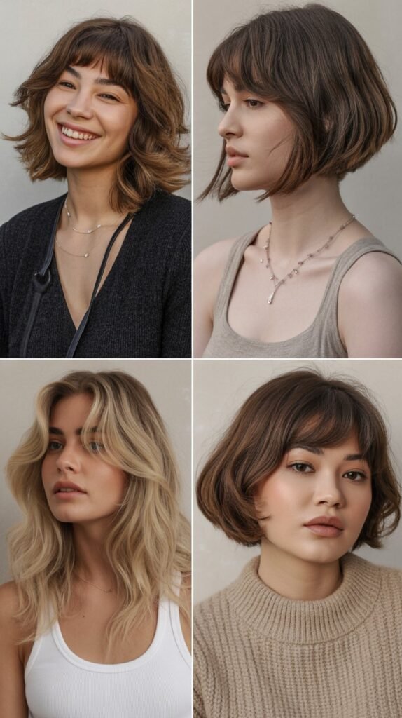 Razor-Cut Layers With Soft Sweep Bangs
