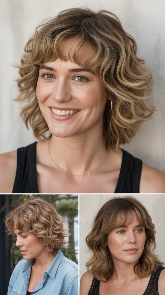  Razored Bangs with Beach Waves