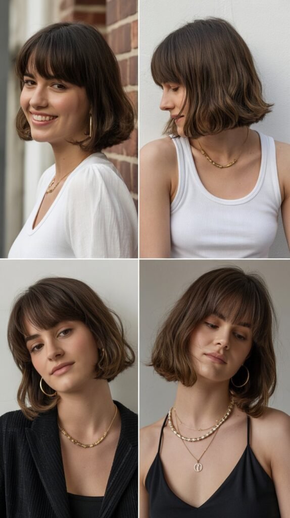 Rounded Bob With Full Blunt Bangs