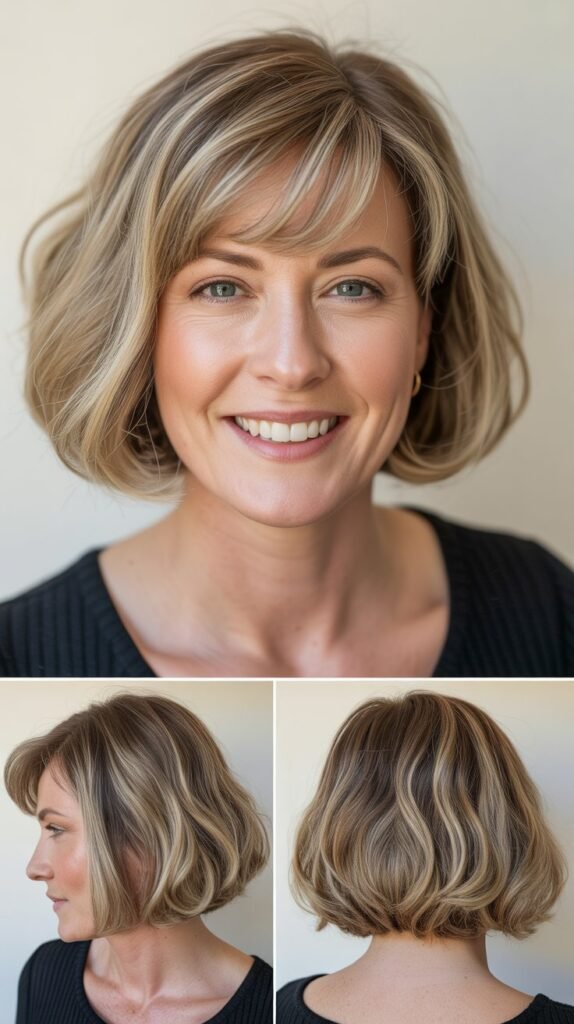Rounded Bob with Tucked Ends